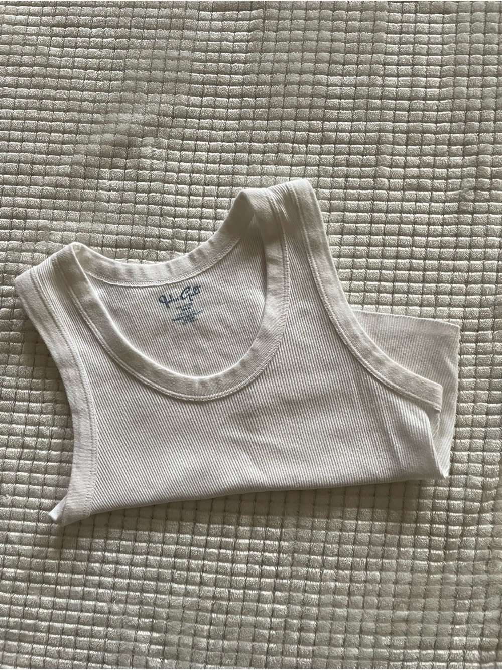 Brandy Melville White Ribbed Tank Top